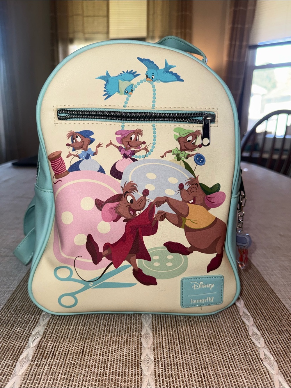 Loungefly Cream & Mint Cinderella Mice Mini Backpack